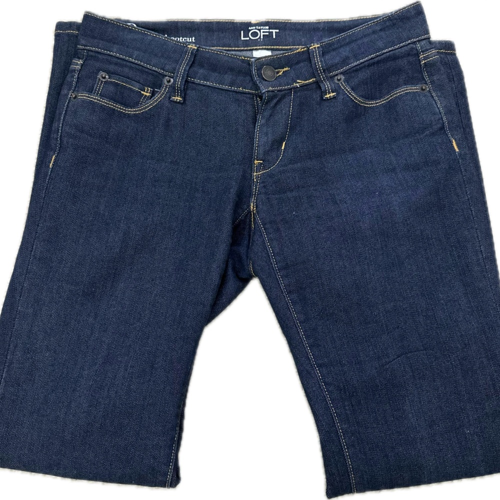 Loft Petite Women’s Dark Blue Jeans Curvy Boot Cut PRE-OWNED Size P00 Inseam 28"